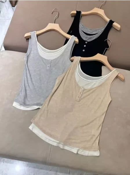 Womens Lyocell Mini Round Neck Tank Top 250407