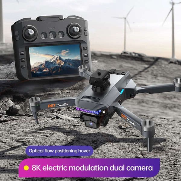 Remote Control Screen-Controlled Drone with Screen HD Aerial Photography Five-Camera Brushless Obstacle Avoidance Four-Axis Foldable Flight