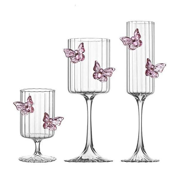 Vertical Stripes Wine Champagne Wedding Special Gift Stemmed Wine Red Wine H251107