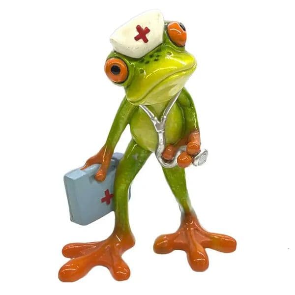 Home Decoration Ornament Resin Frog Nurse Statue Artificial Animals Figurine Frog Sculptures 250407