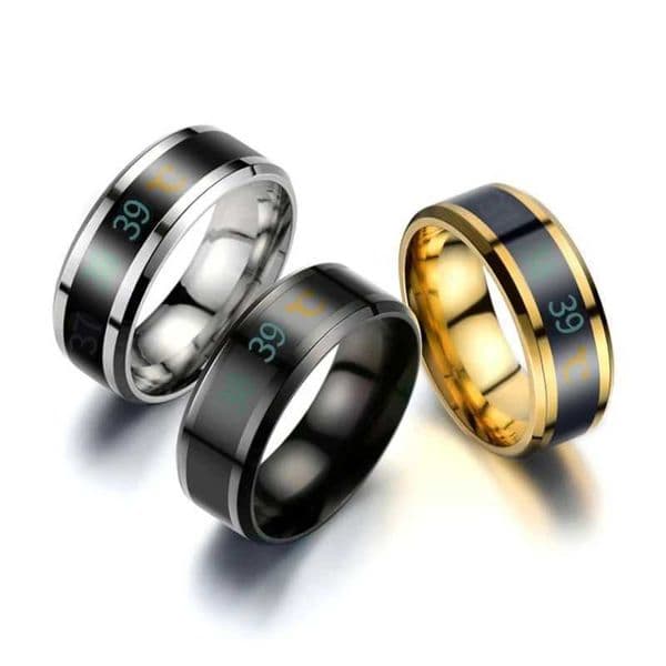 Fashionable intelligent stainless steel multifunctional ring suitable for couples emotions change due to waterproof body temperature measurement ring M250407