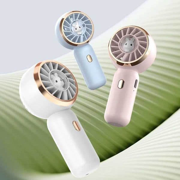 Mini portable fan in 3 colors cute handheld fan battery powered lightweight small personal fan with 3 speeds and USB charging W250403