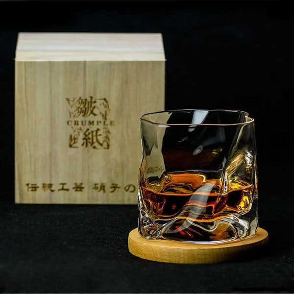 Japanese Edo Designer Crumple Paper Irregar Shape Crystal Faceted Der Whiskybe Whiskey Whisky Rock Artwork Wine Cup Y251107