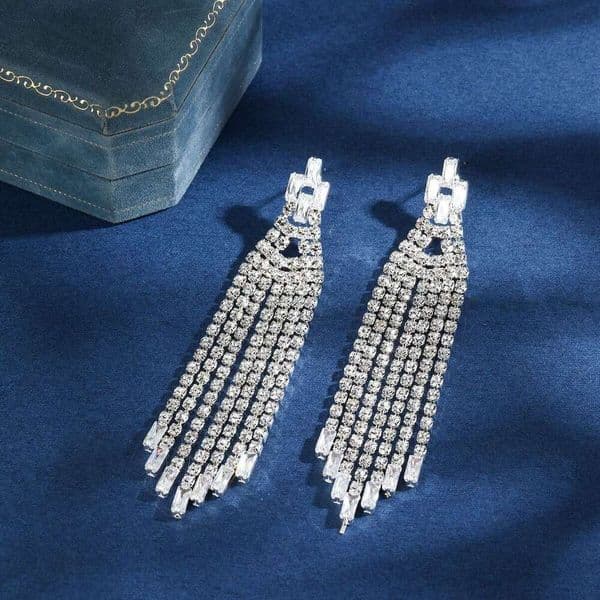 New trendy dia zircon tassel with high-end feel, light style, personalized design, temperament, earring accessories