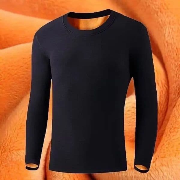 Fleece Thickened Thermal Underwear Men Round Collar Elastic Gold Velvet Undershirt Thicken Jumper Longsleeved 251107