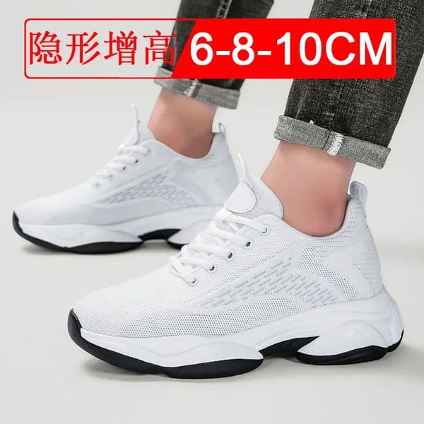 Mens 10cm breathable casual dad shoes mesh fabric shoes invisible insole for height increase mens shoes 251106