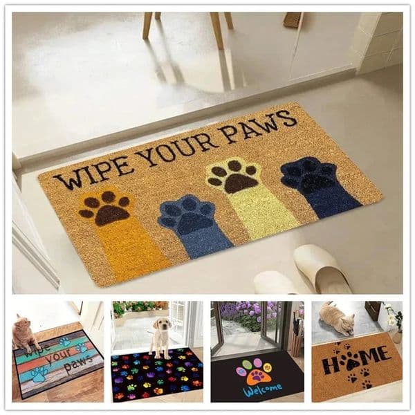 Cat Paw Print Doormat Kitchen Rug Absorbent Floor Mat For Household Decorative Welcome Entrance Door Mats Washable Home Carpets 250407