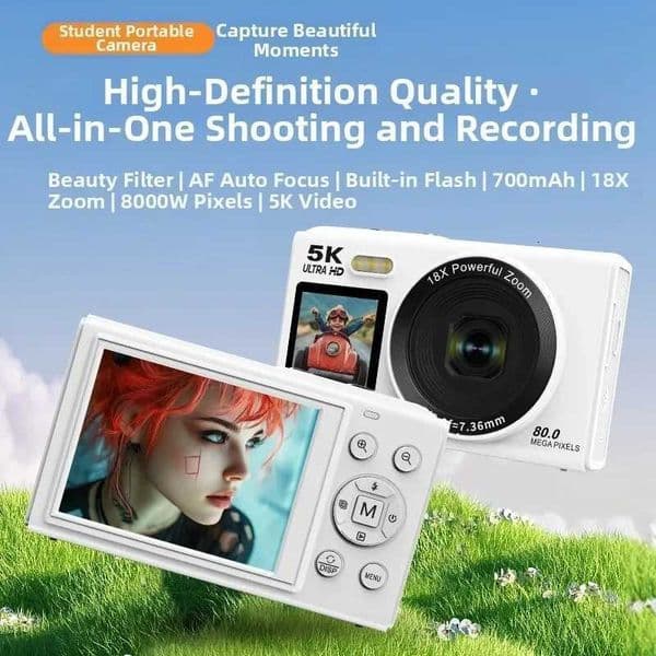 5K Digital Camera 18X Zoom HD Dual Screen Portable WIFI Old-fashioned Card Machine Capable Of Taking Selfies And Recording VideoW251107