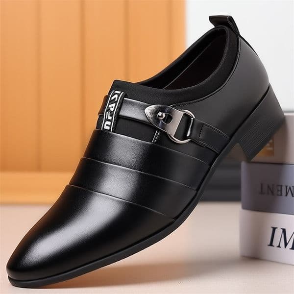 Classic Leather Shoes for Men Slip on Pointed Toe Oxfords Formal Wedding Party Office Business Casual Dress Shoes for Male 251106