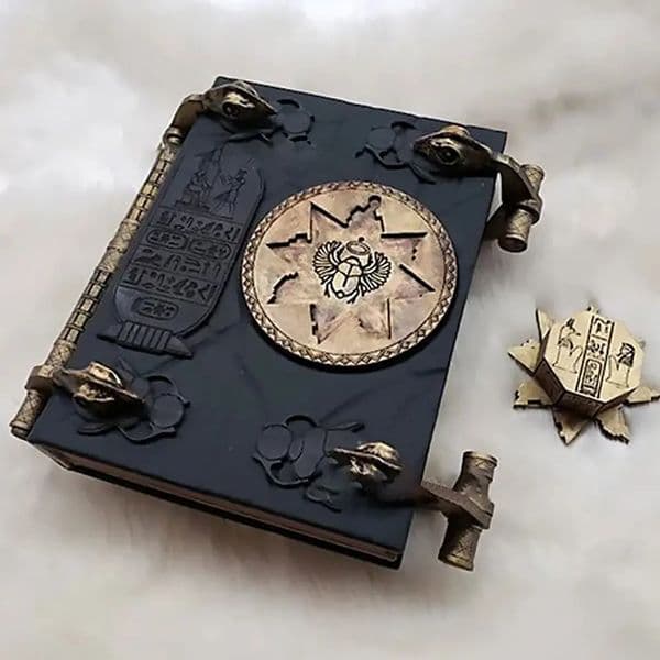 Key of Hamunaptra The Mummy Prop Book of The Dead Book of The Living Easter Gift Easter Can Be Opened Book Box Resin Ornament 250407