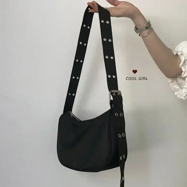 Women Armpit Bag Nylon Bucket Fashion Solid Zipper SOFT Shoulder Purses and Handbags Black Tote 251030