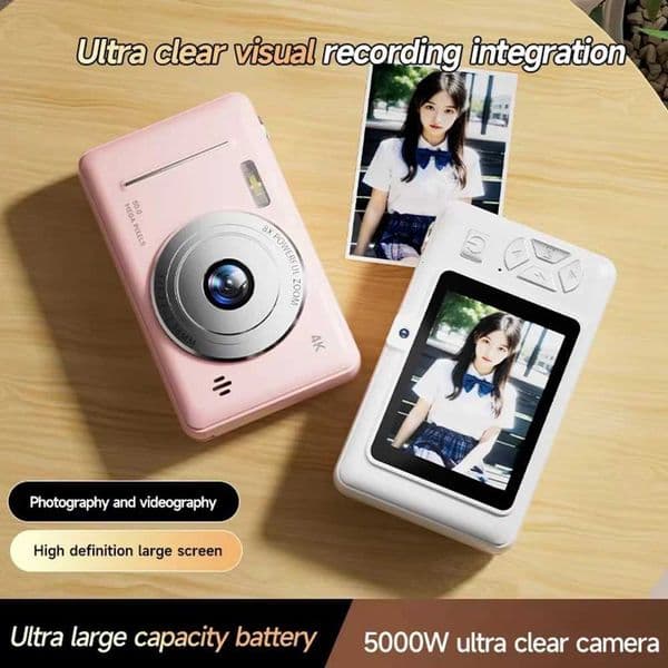 4K Digital Camera 50MP HD Photography Travel Selfie Children Cameras with 8x Zoom Compact Camcorder Student Pocket Small CameraW251107