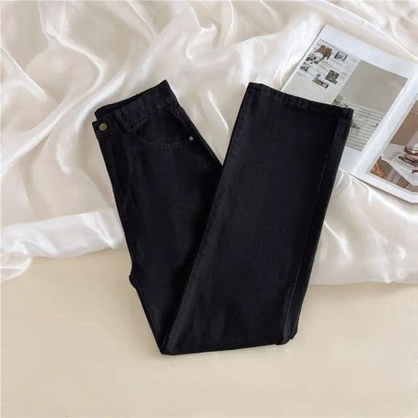 Y2k Loose Fit Jeans For Women High Waisted Wide Leg Denim Pants 2025 Autumn Winter Dark Color Block Straight Trousers 251104BANJIA