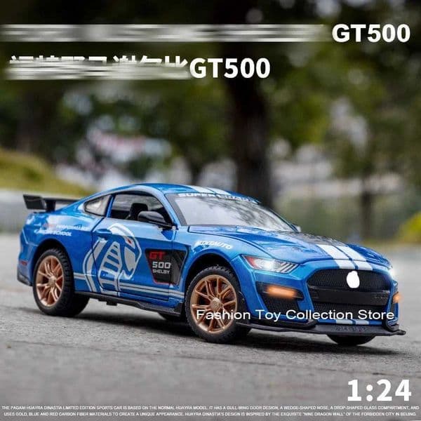 1 24 MUSHANG SHELBY GT500 alloy car model high simulation die-casting toy with sound and light rear pull car decoration toyXJ250407