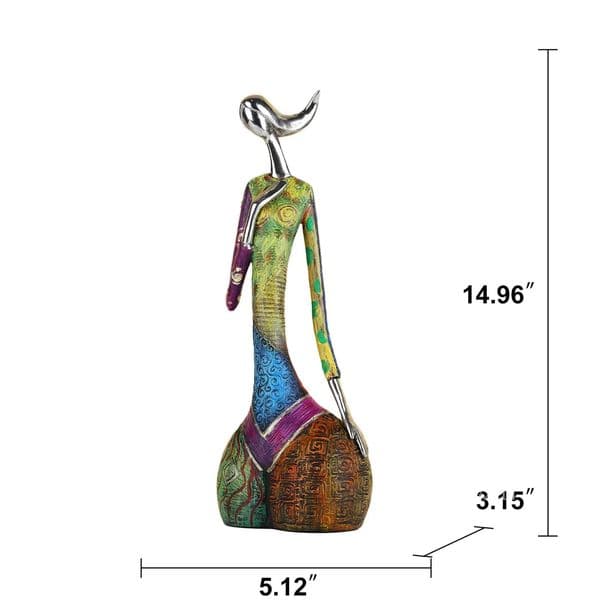 Painting Woman Resin Statue Figurines For Interior Home Room Living Decor Accessories Modern Sculpture A3548 Art Decoration 250407BJ