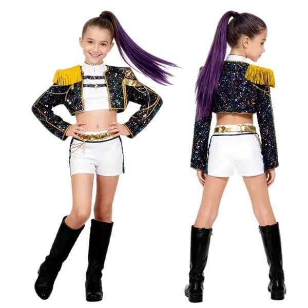2025 NEW Kpop Demon Hunter Anime Movie Kids Cosplay Rumi Zoey Mira 3D Print Costume Suit Clothes KPop Rumi Zoey Cosplay Outfit W251107