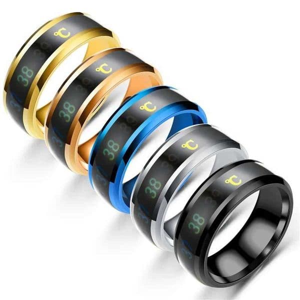 Intelligent stainless steel multifunctional ring suitable for couples emotions intelligent temperature sensitive ring waterproof jewelry M250407