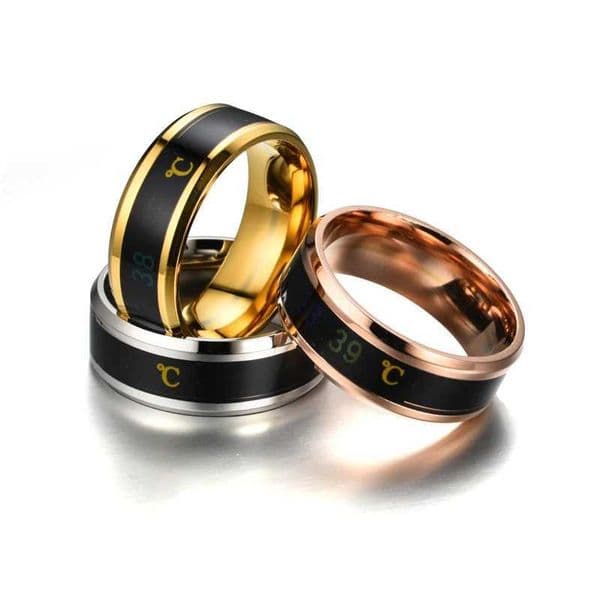 Intelligent Sensor Ring Titanium Steel Emotional Feeling Intelligent Temperature Sensitive Ring Mens Waterproof Jewelry M250407