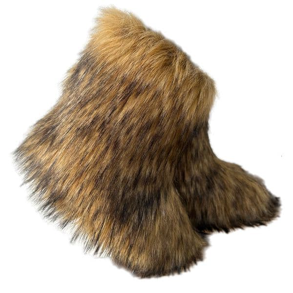 European and American Cute Imitation Raccoon Fox Leather Shoes Spicy Girl Thick and Large Medium Leather Snow Boots Designer Shoes