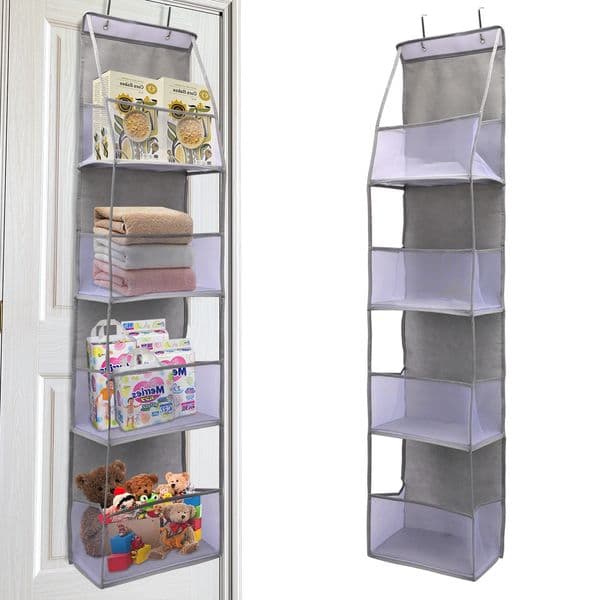 1pc 4 /6Layer Over The Door Hanging Organizer Cosmetics Wall Hanging Storage Organizerfor Nursery Bathroom Closet Bedroom Dorm 251106