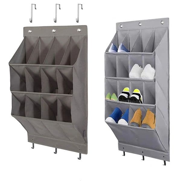 12 Large Pockets Shoes Organizer Rack Hanging Organizers Space Saver Hanging Over The Door Behind Closet Storage Hanger Bags 251106BJ