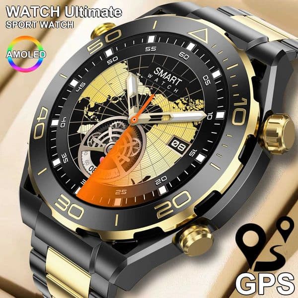 Ultimate smartwatch mens 460mAh battery sports smartwatch GPS tracker IP68 waterproof gesture touch outdoor watch 2025 NewXJ250408
