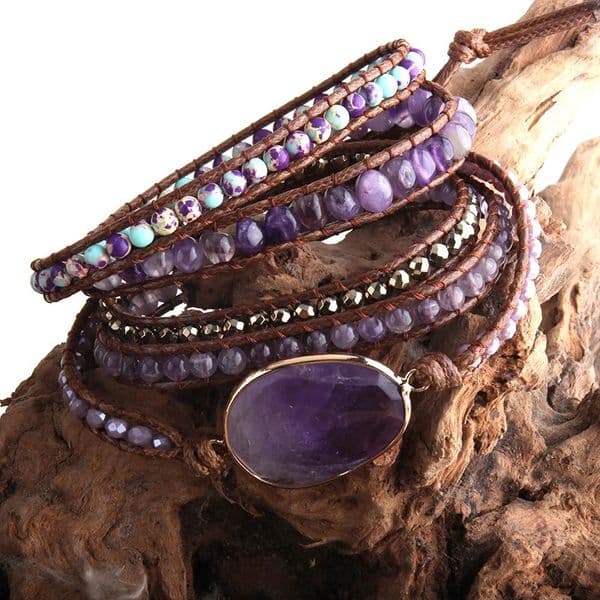 RH Fashion Handma Bohemian Jewelry Boho Bracelet Mixed Natural Stones Charm 5 Strands Wrap Bracelets Gift Drop 251105