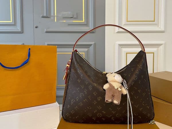 Designer sully hobo Shoulder Bag Women Croissant Handbag plush pendant Jacquard letter armpit bag Vintage Fashion classic Clutch Tote Crossbody Purses 40CM