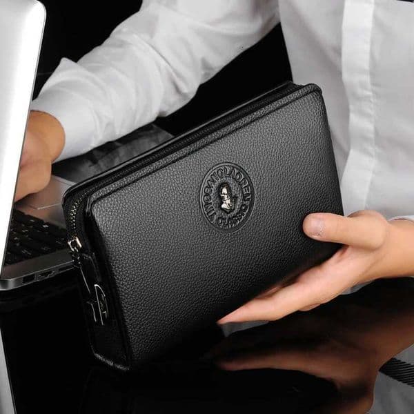 Mens PU leather password lock design long wallet clutch bag long chmap bags bolsos para hombre handbag sac a main bag for man H251107