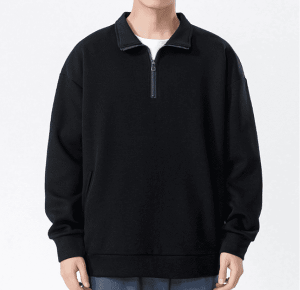 309 Turtleneck Sweatshirt for Men Autumn and Winter Thickened Loose Trendy Solid thumbnail 2