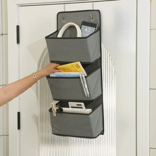 Over-The-Door Foldable Storage Hanging Bag - Dormitory Wardrobe Organizer Multi-Layer Wall-Mounted Clutter Pouch 251106