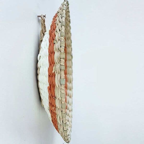 Nordic Straw woven wall decoration circular board creative wall decoration home bedroom living room decoration 2025 new X2504081