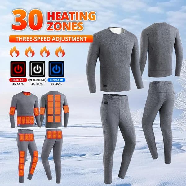 Winter Heated Thermal Underwear 52 Areas USB Electric Heating Jacket Men Women Sports Thermal Heated Underwear Heated Clothing 251107