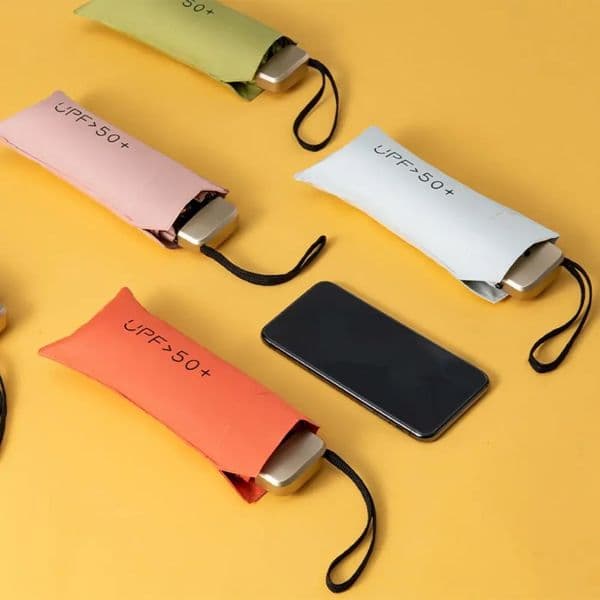 Mini Sun Umbrella Vinyl Folding UV Protection Small Pocket Shade Bag Capsules 250408