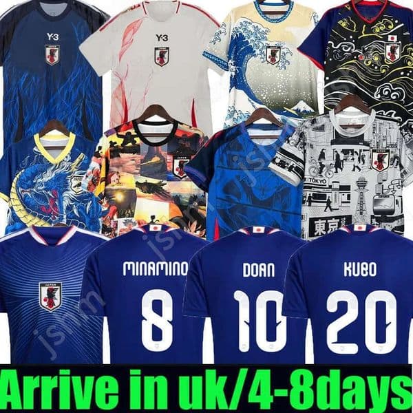Japan jersey 2026 World Cup Soccer Jerseys Classic Cartoon Tracksuit: MINAMINO, TOMIYASU, TSUBASA & More - Breathable Football Shirt for Fans player version