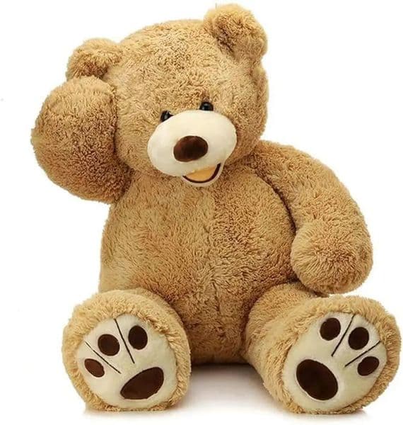 MorisMos Giant Teddy Bear with Big Footprints Plush Stuffed Animals Light Brown 39 inches 251105