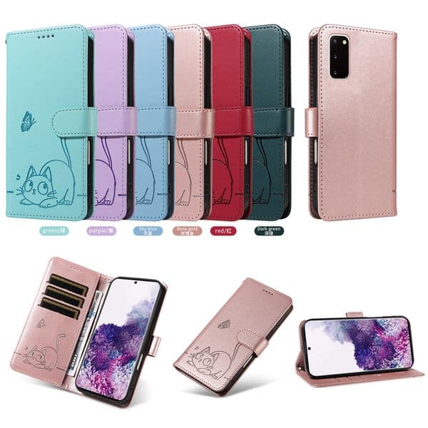 Cat Butterfly Leather Wallet Cases For One Plus 13 13R Nord 4 CE Lite CE4 12 12R Moto G15 G05 G75 G35 G55 Edge 50 NEO G85 Fashion Credit ID Card Slot Book