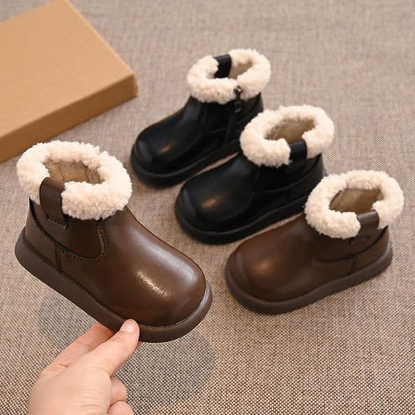 Classic Kids Snow Boots Winter Soft Fluffy Girls Boys Snow Boots Fashion Versatile Warm Children's Causal School Toddler Ankle Boots Non-slip Sizes 22 - 35
