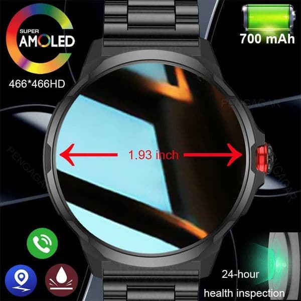Smart Watch Answer Make Call NFC GPS 1.93 Big Sn Fitness Tracker Waterproof Smart Watch 700mAh Battery Suitable for Android iOSXJ250408