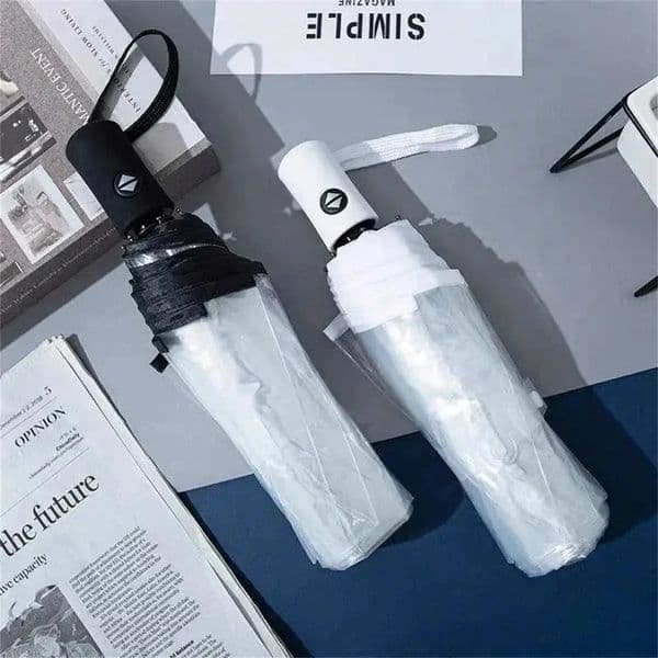 1Pc Korean transparent folding umbrella automatic opening and closing Mori triple student sun 250408