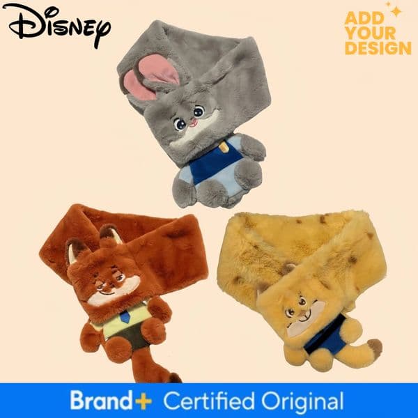 Custom MINISO Zootopia Judith Nick Plush Winter Panther Officer Warm Scarf Toy for Movie Fans And Collectors