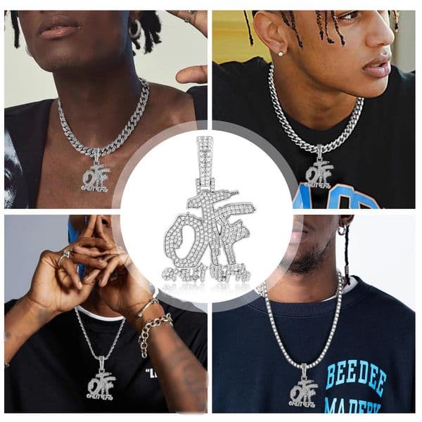 OTF Pendant Accessories Punk Trendsetter Rap Cuban Long Necklace Y2K necklace for men moissanite chain designer necklace designer jewelry Y2K women men necklace 1A
