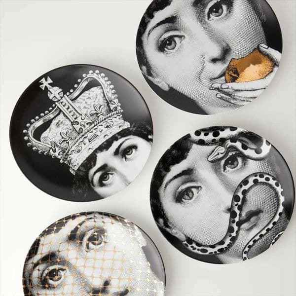 Retro wall mounted tableware painting decorative panels retro ceramic art womens face decoration with bracket 6/7/8 inches X250408