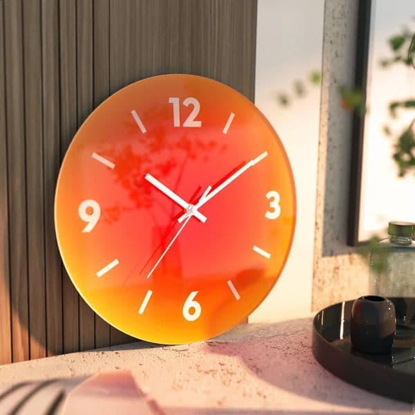 2025 Nordic Sunset Wall Clock Celebrity Ins Light Living Ro Punch- Creative Decoration te Simple Clock 250408 Y260516