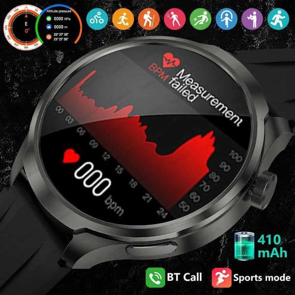 New military GPS smartwatch for men NFC IP67 waterproof 410mAH health monitor etooth call sports outdoor smartwatchXJ250408