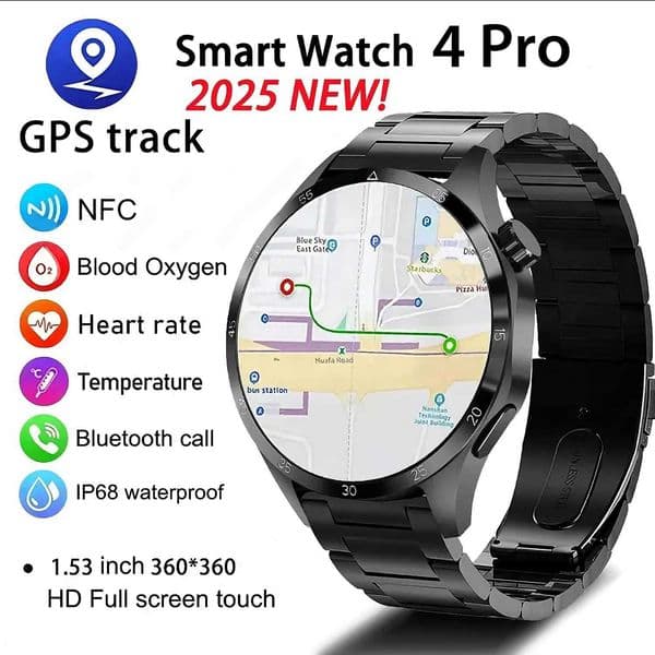 New GT4 Pro MAX smartwatch mens 360 * 360 high-definition Sn smartwatch GPS NFC compass heart rate sports outdoor IP68 smartwatchXJ250408
