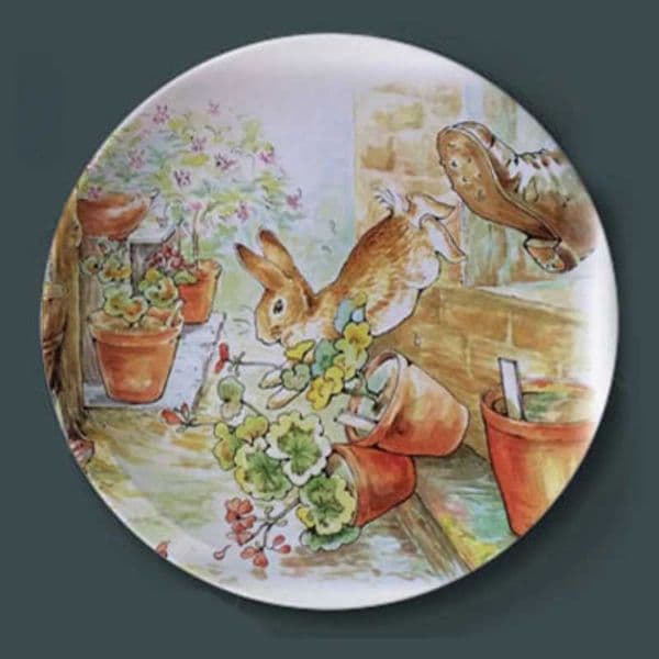 British cartoon rabbit ceramic board cute animal animation home decoration tableware living room entrance wall art hang tag X250408