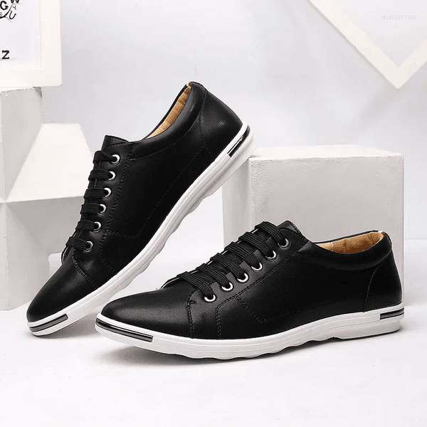 Casual Shoes Fashion Large Size Solid Color Male Board Spring Autumn Designer Men's Outdoor Walking Lace Leather Sneakers Man