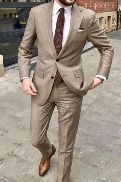 Mens Suit Handsome Casual 2 Piece Suit For Men Wedding Tuxedos Notched Lapel Groomsmen Business Prom Blazer 251107