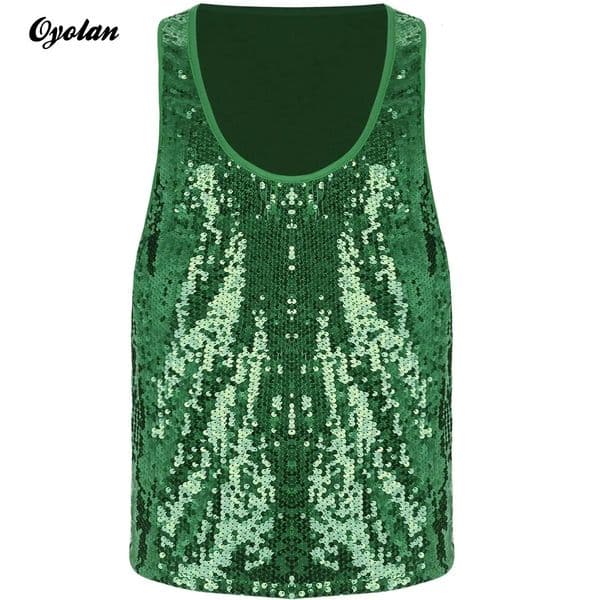 Mens shiny sequin disco club vest vest smooth lined waistcoat shiny fitness top ballroom costume 250402